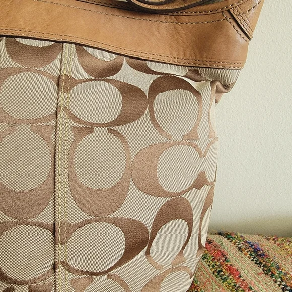 Coach Shoulder Bag bucket convertible crossbody bag Tan Vintage Style - Picture 7 of 12